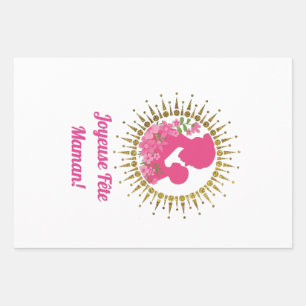 Feuille De Papier Cadeau Joyeuse Fête Maman 