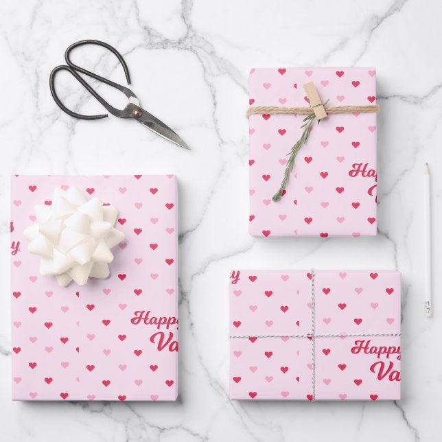 Feuille De Papier Cadeau Joyeuse Saint-Valentin (Recto)