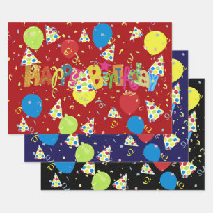 Feuille De Papier Cadeau Joyeux anniversaire festif