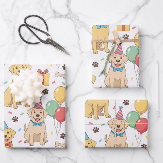 Feuille De Papier Cadeau Joyeux Anniversaire Labrador Retriever
