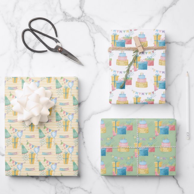 Feuille De Papier Cadeau Joyeux anniversaire N'importe qui (Recto)