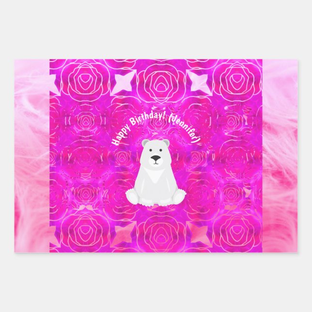 Feuille De Papier Cadeau Joyeux anniversaire ! Nom personnalisable (Devant)