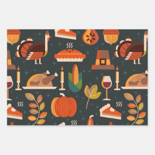 Feuille De Papier Cadeau Joyeux cadeau pour la fête de la Turquie de Thank