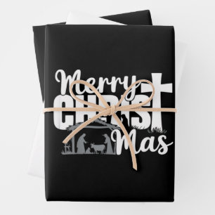 Feuille De Papier Cadeau Joyeux Christ Mas Noël chrétien Jésus Famille