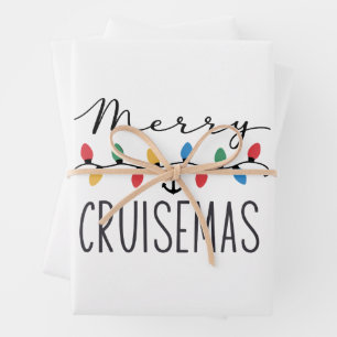 Feuille De Papier Cadeau Joyeux Cruisemas Famille Noël Croisière 