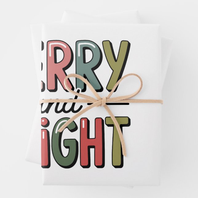 Feuille De Papier Cadeau Joyeux et brillant Noël Famille Noël Noël (En situation)