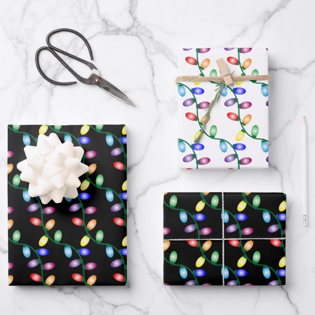 Feuille De Papier Cadeau Joyeux et Lumineux  (Recto)