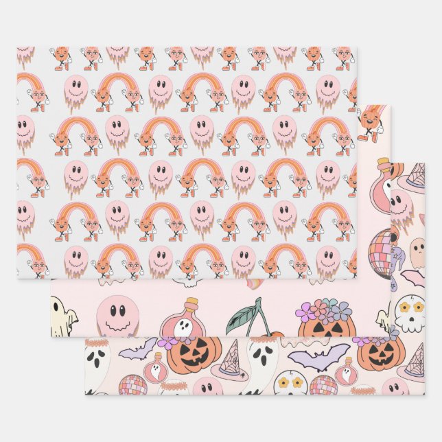 Feuille De Papier Cadeau Joyeux Halloween (Lot)