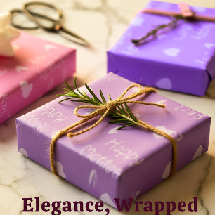 Feuille De Papier Cadeau Joyeux jeu de thème rose fête des Mères de 3