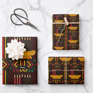 Feuille De Papier Cadeau Joyeux Kwanzaa PopArt