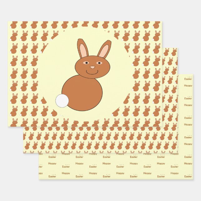 Feuille De Papier Cadeau Joyeux lapin de Pâques sur mesure (Lot)