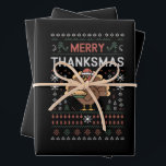 Feuille De Papier Cadeau Joyeux Merci Noël Christmas Thanksgiving Dinde<br><div class="desc">Joyeux Merci Noël Christmas Thanksgiving Dinde Père Noël</div>