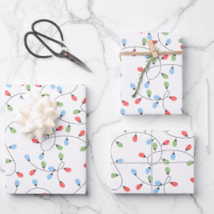 Feuille De Papier Cadeau Joyeux Motif des lumières de Noël