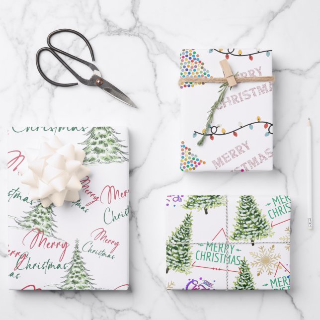 Feuille De Papier Cadeau Joyeux Noël (Recto)