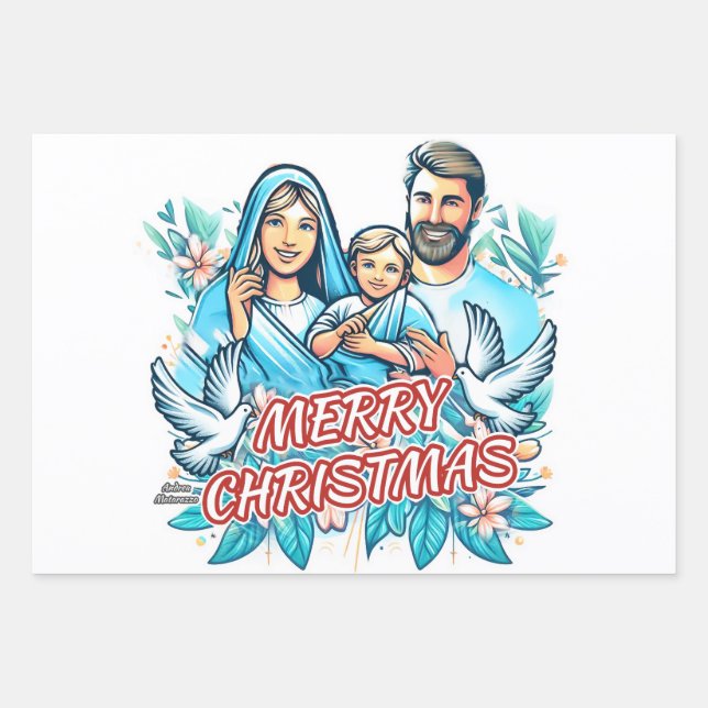 Feuille De Papier Cadeau Joyeux Noël (Devant)