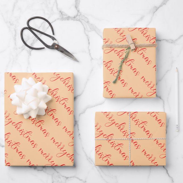 Feuille De Papier Cadeau Joyeux Noël  (Recto)