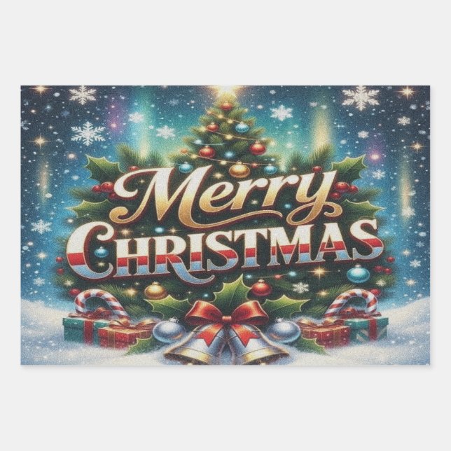 Feuille De Papier Cadeau Joyeux Noël (Devant)