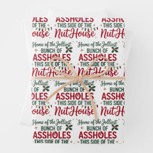 Feuille De Papier Cadeau Joyeux Noël drôle Maison du Xmas le plus joyeux
