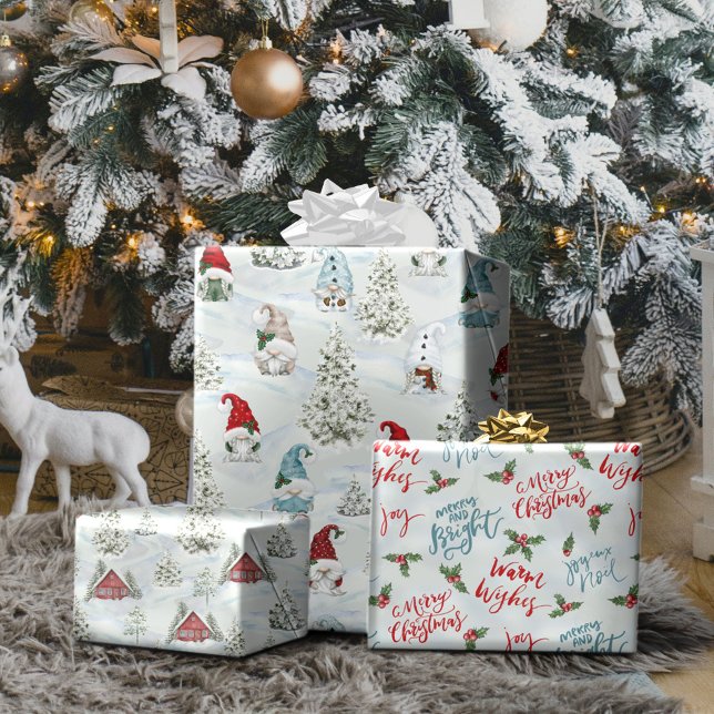 Feuille De Papier Cadeau Joyeux Noël en neige (Créateur téléchargé)