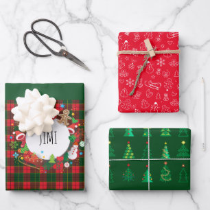 Feuille De Papier Cadeau Joyeux Noël et Bonne Année ! Motif écossais