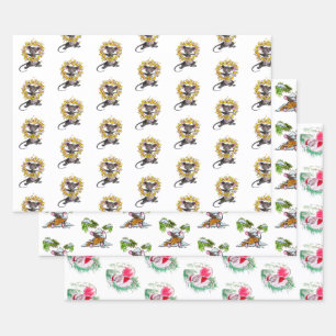 Feuille De Papier Cadeau Joyeux Noël et joyeux souris du Nouvel An