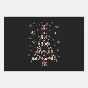 Feuille De Papier Cadeau Joyeux Noël   Joli sapin de Noël en chats