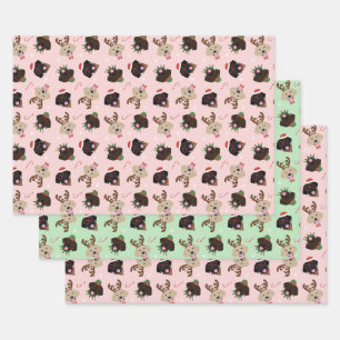 Feuille De Papier Cadeau Joyeux Pawlidays Labrador Retriever Dogs