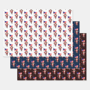 Feuille De Papier Cadeau Joyeux Père Noël Avec Bannner Étoile