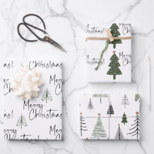 Feuille De Papier Cadeau Joyeux pins de Noël