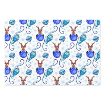 Joyeux Renne Bleu de Noël Festif
