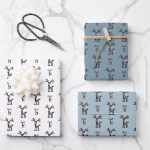 Feuille De Papier Cadeau Joyeux Stress Noël avec Rudolph