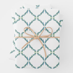 Feuille De Papier Cadeau Juniper Trellis Winter Greens Enveloppement Cadeau