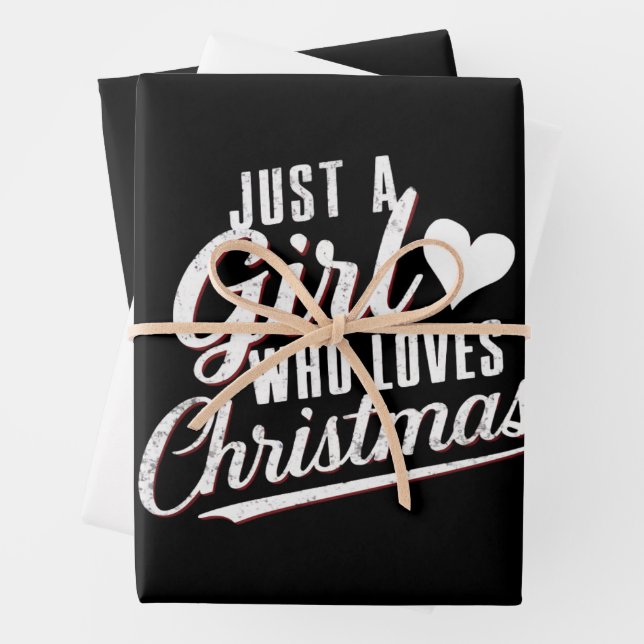 Feuille De Papier Cadeau Juste une fille qui aime Noël (En situation)