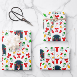 Feuille De Papier Cadeau Kasky mignon Noël Carol chanter Reindeer