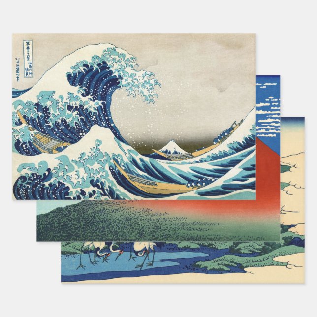 Feuille De Papier Cadeau Katsushika Hokusai - 36 Vues sur le Mont Fuji (Lot)