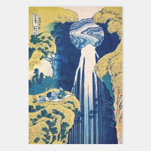 Feuille De Papier Cadeau Katsushika Hokusai - Chutes Amida