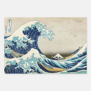 Feuille De Papier Cadeau Katsushika Hokusai - La Grande vague au large de K