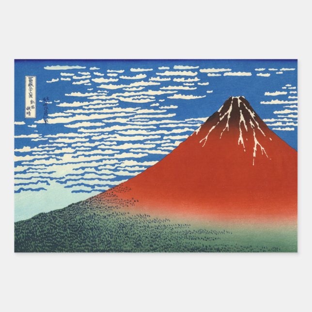 Feuille De Papier Cadeau Katsushika Hokusai - Vent Fin, Matin Clair (Devant)