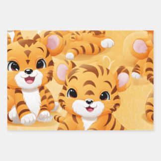 Feuille De Papier Cadeau Kawaii Cute Tiger Cute Cubs