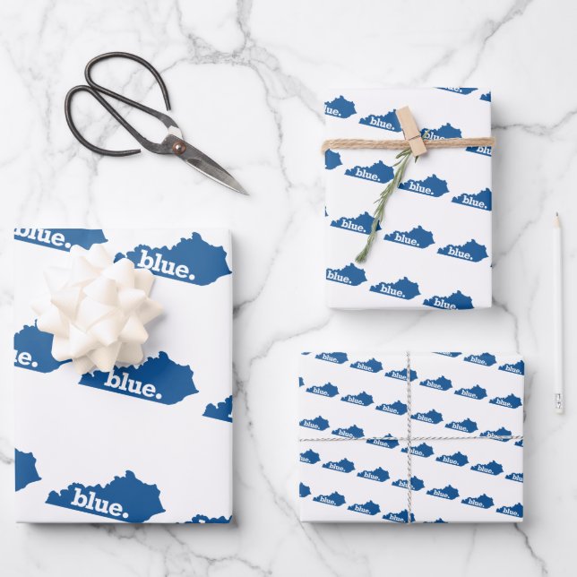 FEUILLE DE PAPIER CADEAU KENTUCKY BLUE STAT (Recto)