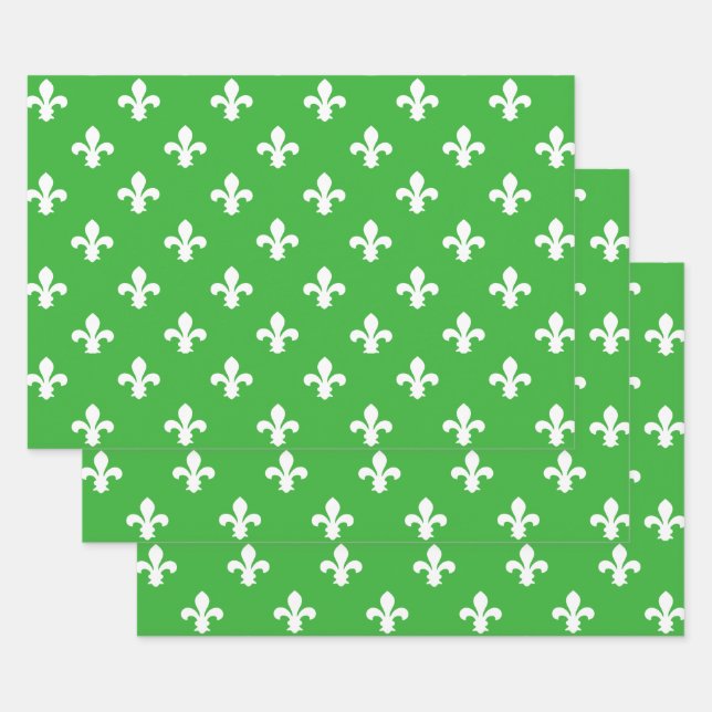 Feuille De Papier Cadeau Key Lime Maisonnette Sud Fleur de Lys (Lot)