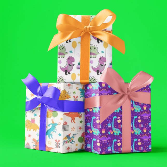 Feuille De Papier Cadeau Kids Dinosaur Birthday  (Créateur téléchargé)