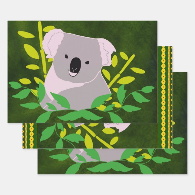 Feuille De Papier Cadeau koala (Lot)