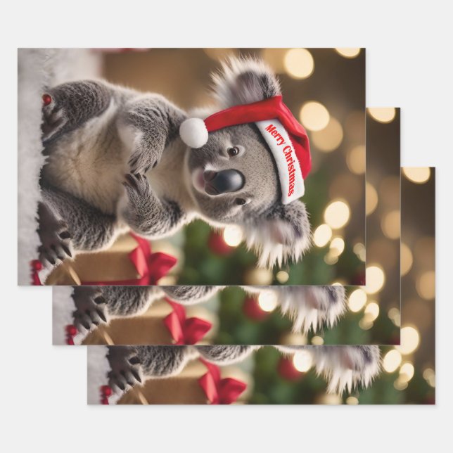 Feuille De Papier Cadeau "Koala Kris Kringle : Noël en dessous" (Lot)