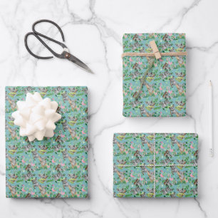 Feuille De Papier Cadeau Koala Ours Rose Flamant
