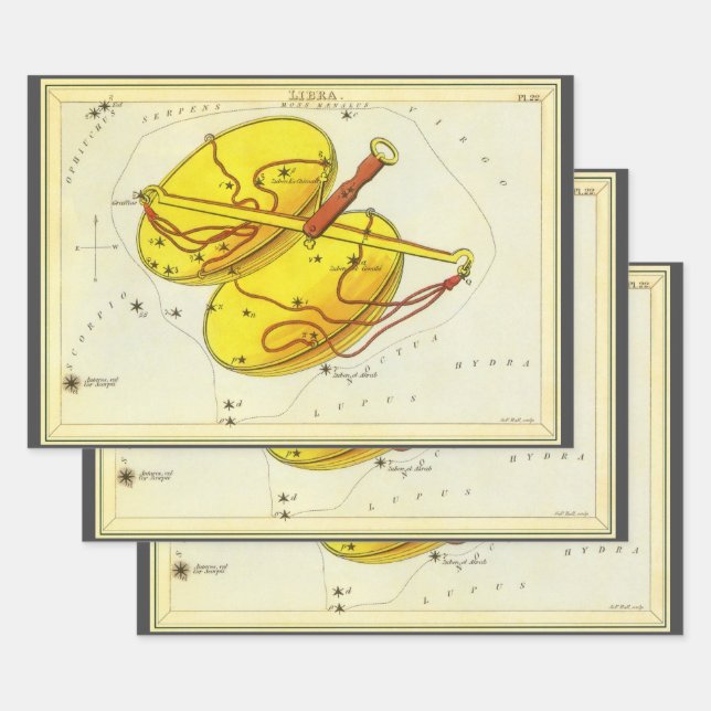 Feuille De Papier Cadeau La bibliothèque met à l'échelle la constellation V (Lot)