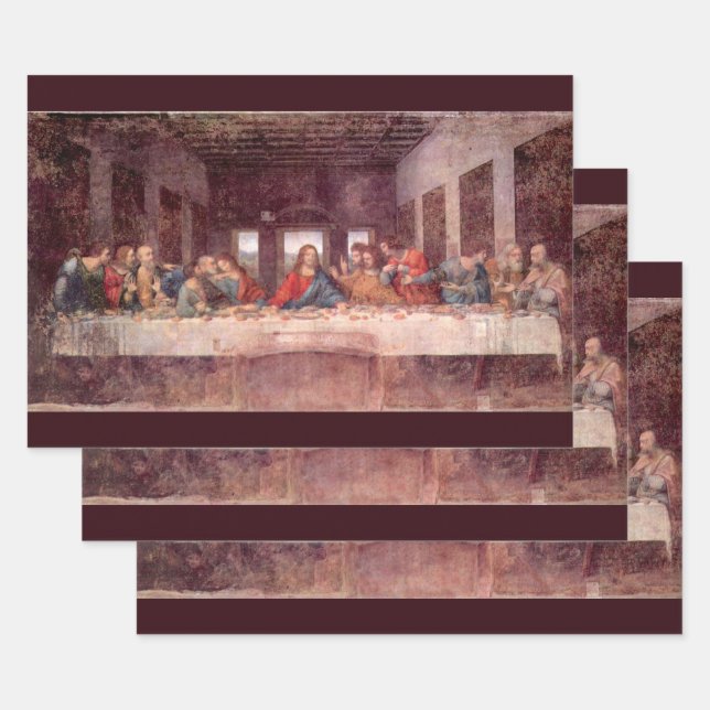 Feuille De Papier Cadeau La Cène de Léonard de Vinci (Lot)
