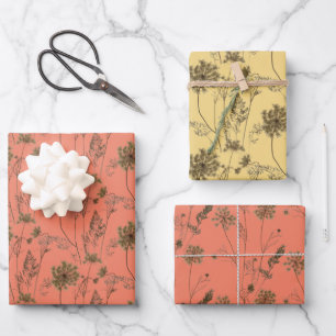 Feuille De Papier Cadeau La dentelle de la reine Anne sur un ensemble de pa