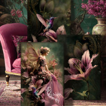 La fantaisie de conte de fée de lys colibri et flo