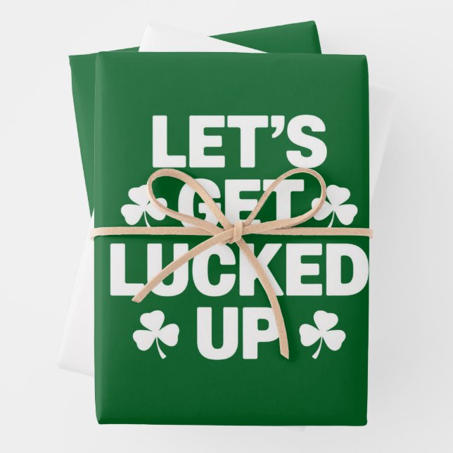 Feuille De Papier Cadeau La Saint-Patrick Débarrassons-Nous de la Chance Tr (En situation)